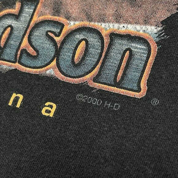 VTG Harley Davidson Y2K Mens L Black Shirt Myrtle Beach 2000 Group Therapy USA - Picture 7 of 11